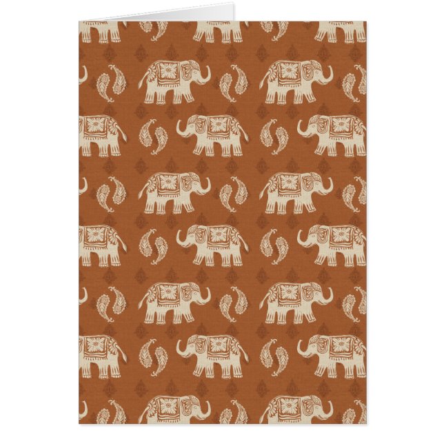 Motif orange de caravane d'éléphant (Devant)