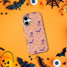 Motif orange et violet d'Halloween fantaisiste