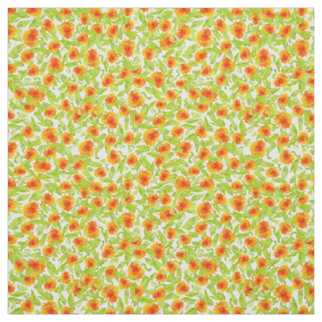 Motif orange Marigold sur tissu floral rose (Échantillon)