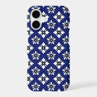 Motif Oriental Indigo White Katazome Fleurs