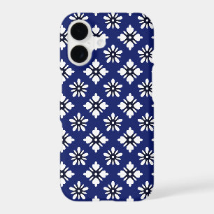 Motif Oriental Indigo White Katazome Fleurs