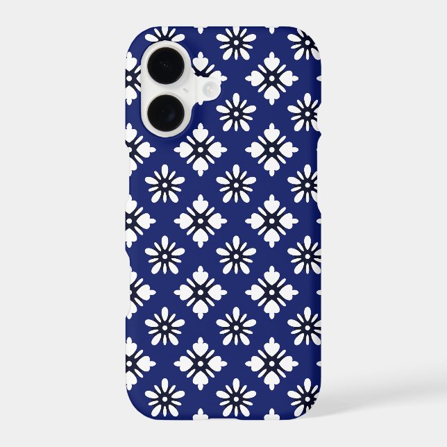 Motif Oriental Indigo White Katazome Fleurs (Verso)