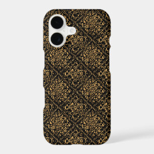 Motif Ornemental Baroque Doré Sur Fond Noir