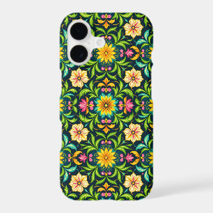 Motif ornemental floral aux couleurs vives