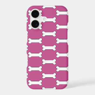 Motif os de chien Fond rose