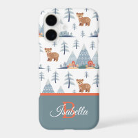 Motif Ours Nordique Mignon Monogramme Personnalisé