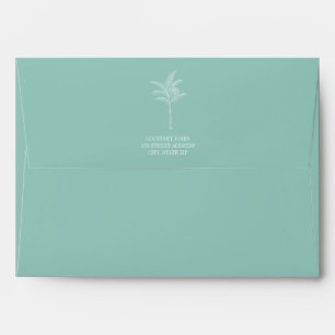 Motif Palm Tree Aqua Mariage Enveloppe adressée