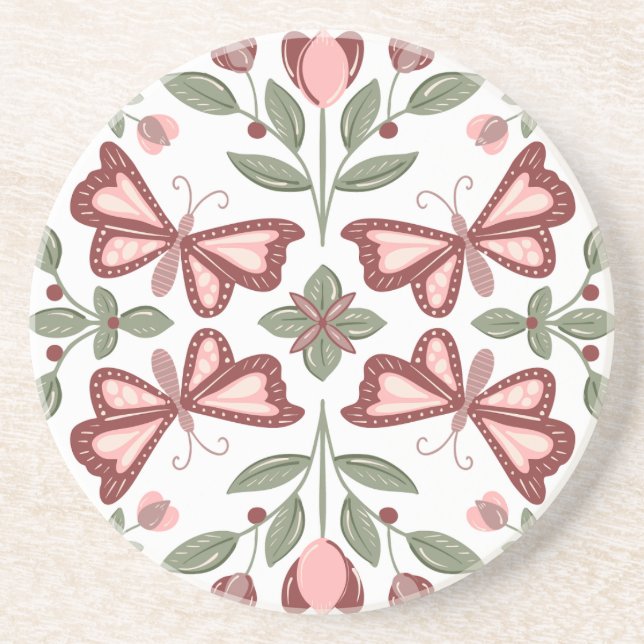 Motif papillon Dessous de verre à main (Devant)