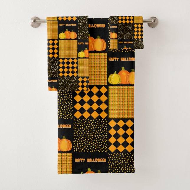 Motif Patchwork Citrouille Halloween (En situation)
