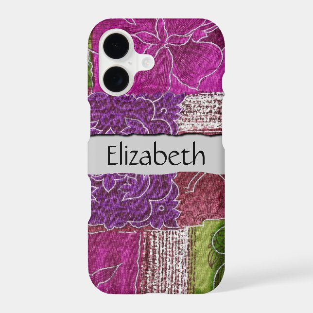 Motif patchwork, Fond patchwork, Votre nom (Verso)