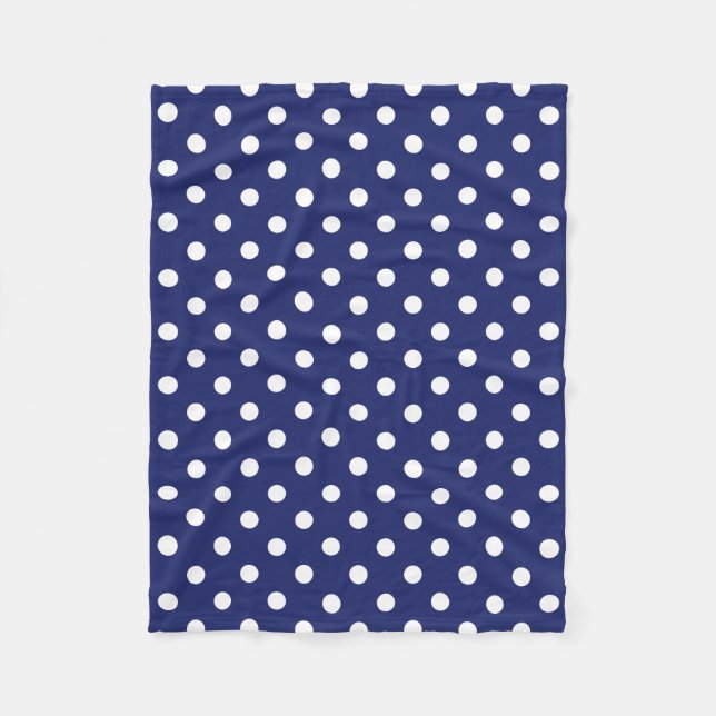 Motif Peas Blanc Marine Blue Fleece Blanket (Front)