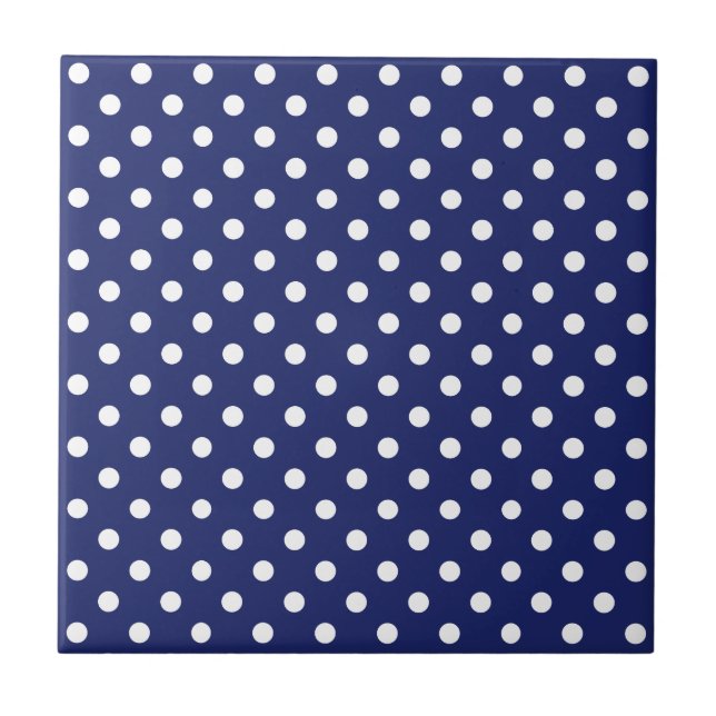 Motif Peas Blanc Marine Blue Tile (Front)