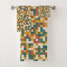 Motif Pixel Boho Moderne Botanique Terreux