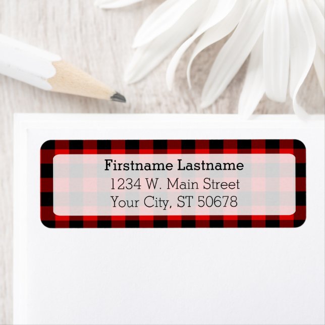 Motif Plaid personnalisé rouge noir pays (En situation)