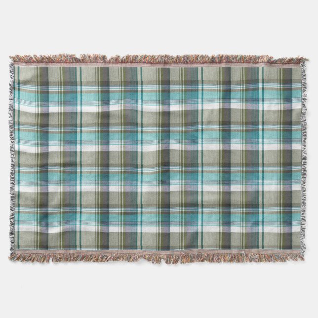 Motif Plaid Tartan Vert Bleu Jeu de couverture (Devant)