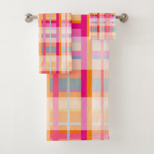 Motif Plaid Vintage Rétro En Pastels