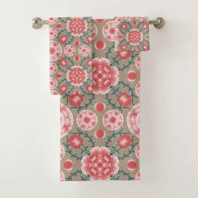 Motif Plante vintage de fleurs roses (En situation)