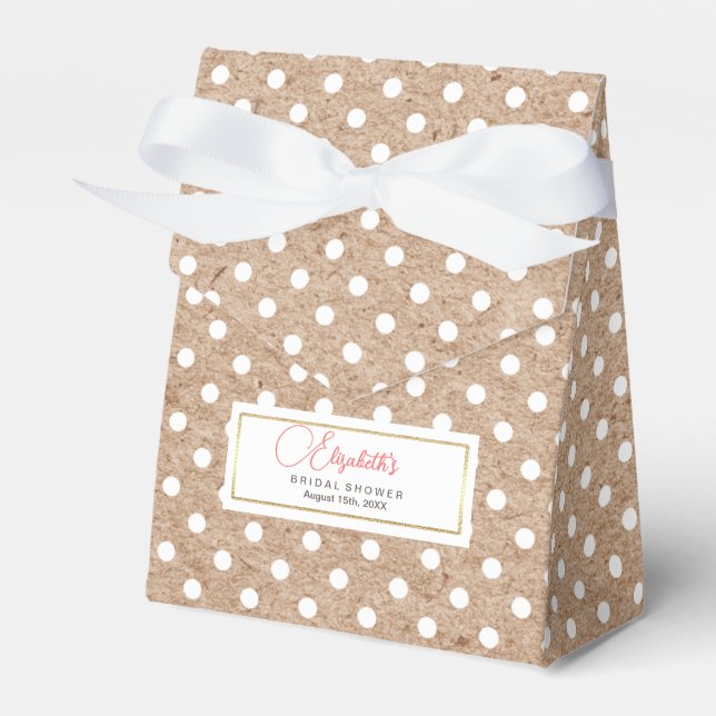 Motif Polka Dot Kraft Fêtes des mariées Ballotins (Verso)