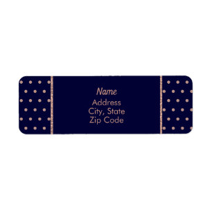 Motif Polka Dot Texté bleu marine et or Rose