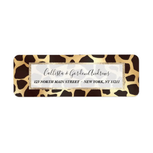 Motif Poster de animal de la Giraffe Brown Gold de