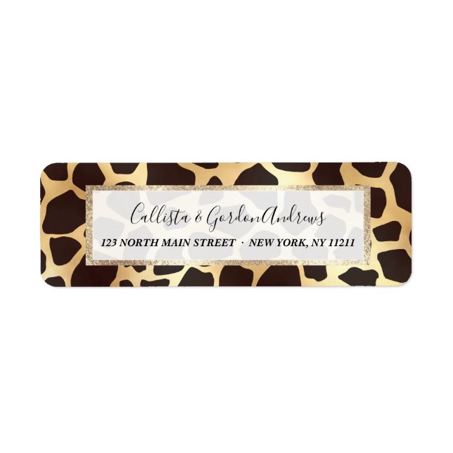 Motif Poster de animal de la Giraffe Brown Gold de (Devant)