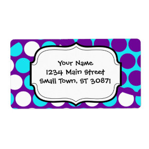 Motif pourpre et turquoise d'amusement de polka de