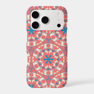 Motif Pug rouge corail moderne
