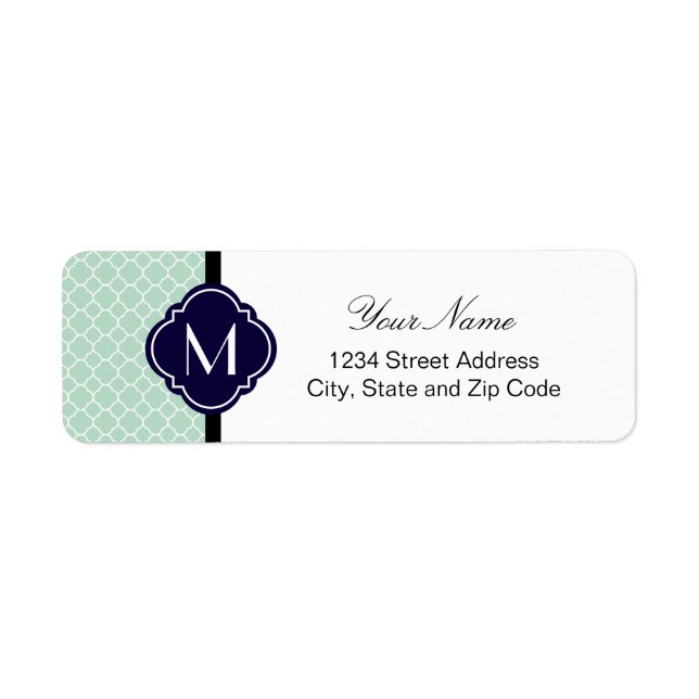 Motif Quatrefoil de Mint avec Monogramme (Devant)