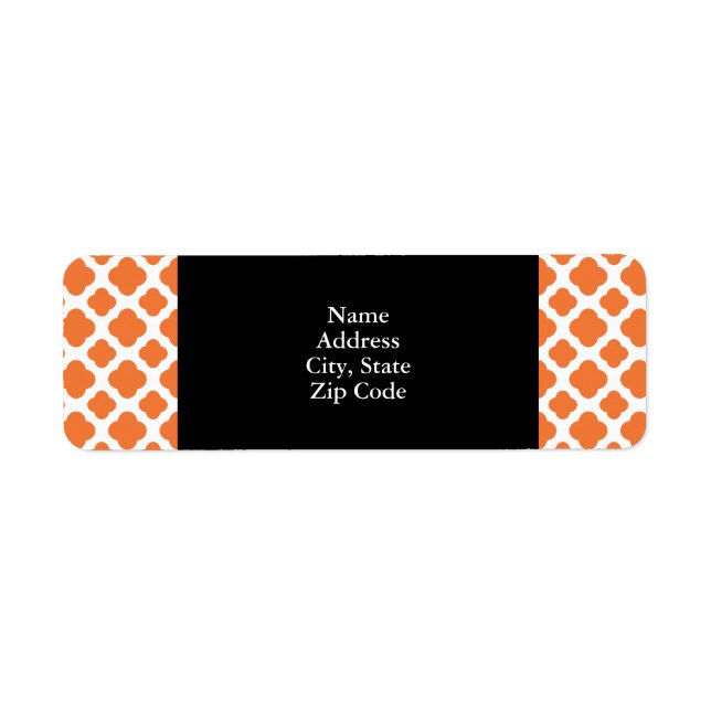 Motif Quatrefoil orange et blanc (Devant)
