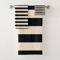 Motif rayé blanc cassé noir chic