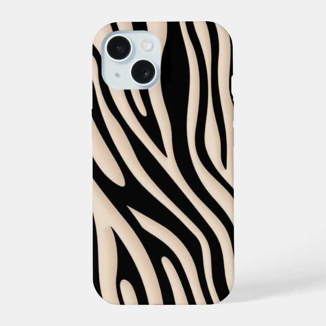 Motif rayé zèbre beige et noir esthétique  (Verso)