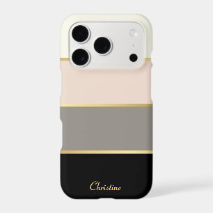 Motif rayures modernes chic avec nom