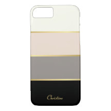 Motif rayures modernes chic avec nom