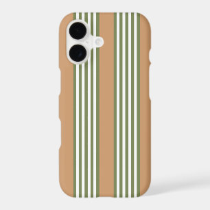 Motif rayures vert olive et blanc avec beige