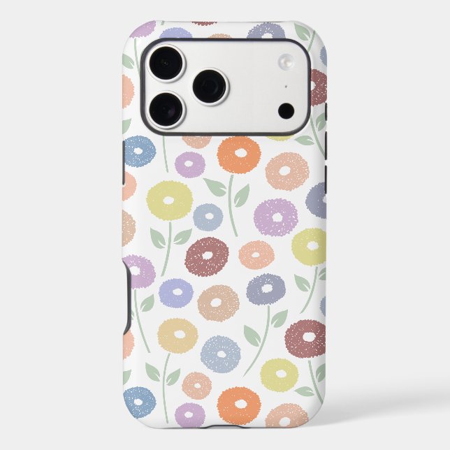 Motif Répété Fleur Floue Pastels sur Blanc (Verso)