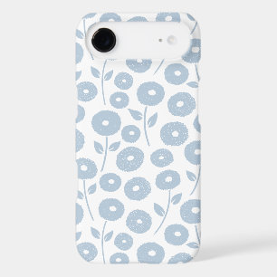 Motif Répétitif Fleur Floue Bleu sur Blanc