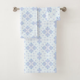 Motif répétitif floral géométrique bleu pastel
