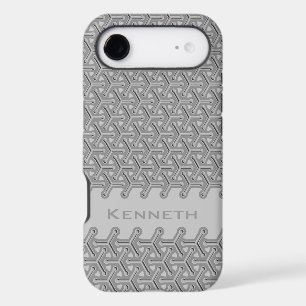 Motif répétitif industriel gris acier cubique