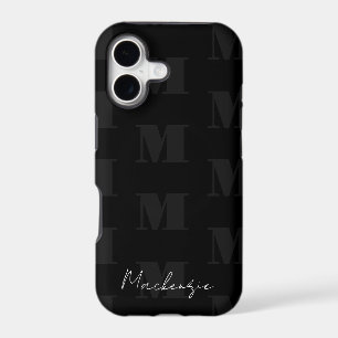 Motif répétitif noir et blanc Monogramme