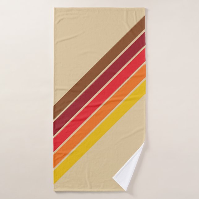 Motif rétro par bandes (Serviette de bain)