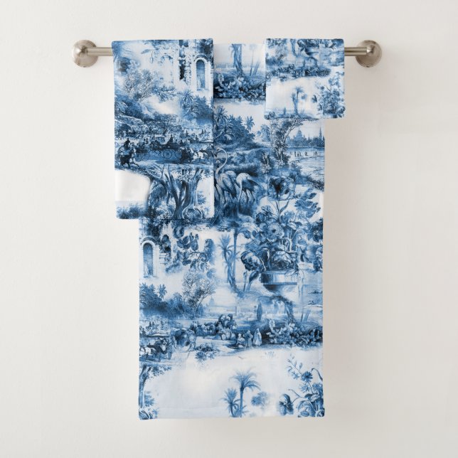 motif romantique en carrelage bleu portugais (En situation)