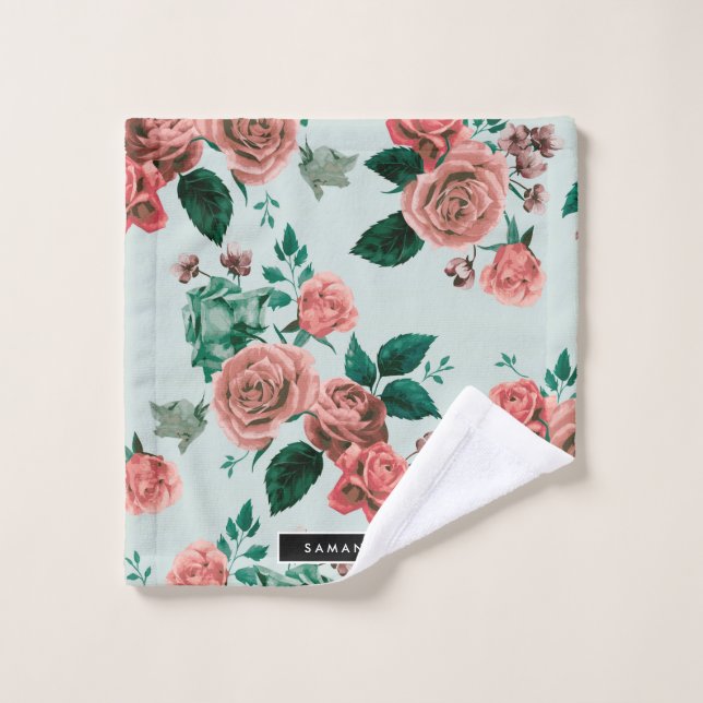 Motif rose (Gant de toilette)