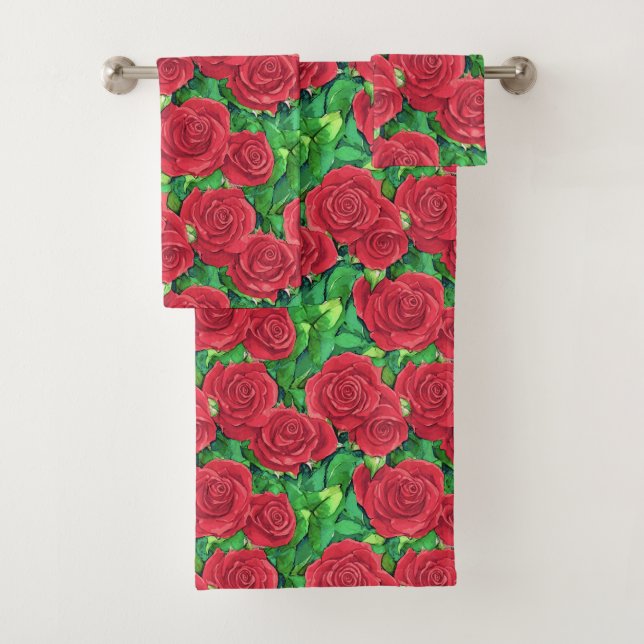 Motif Rose couleur rouge/Crimson (En situation)