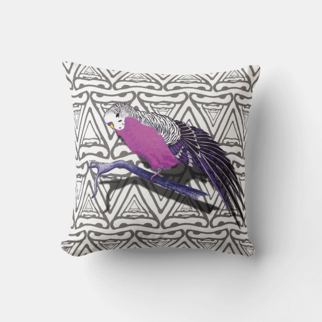 Motif rose de triangle de coussin d'oiseau de (Recto)
