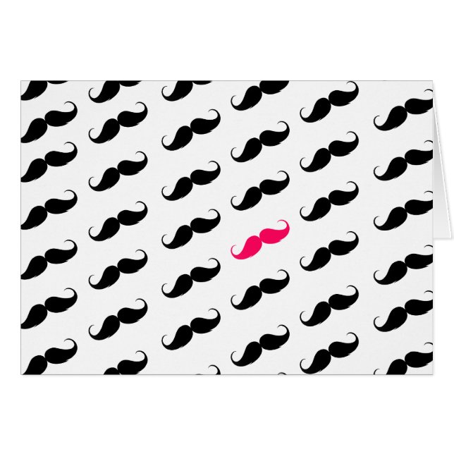 Motif rose et noir Girly drôle de moustache (Devant Horizontal)
