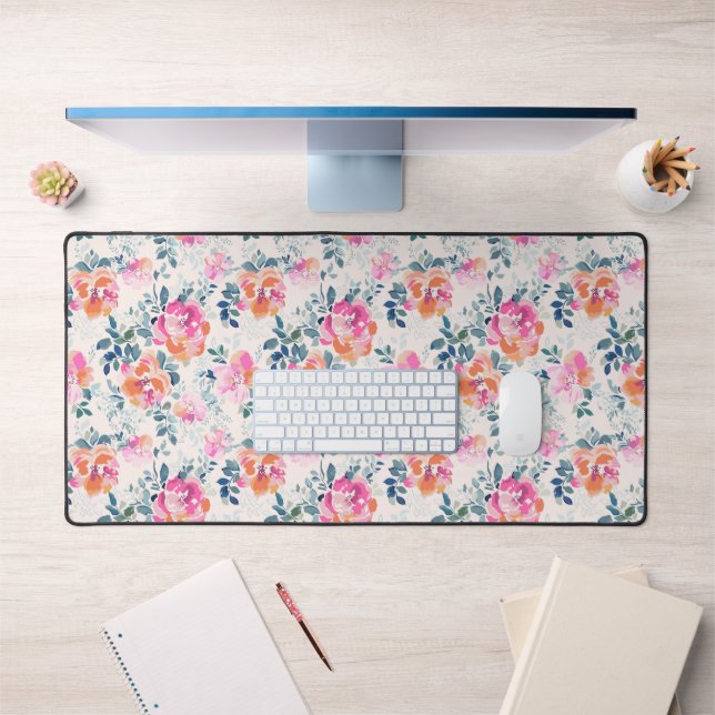 Motif rose et Turquoise (Bureau 1)