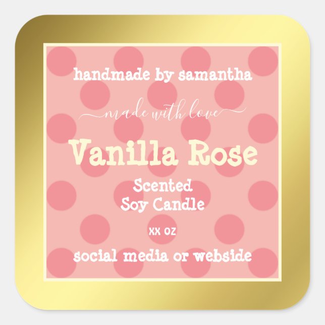 Motif rose Gold Frame Produit Emballage Étiquettes (Devant)