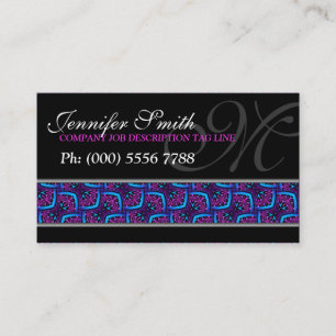 Motif rose moderne sur Cartes de visite noirs