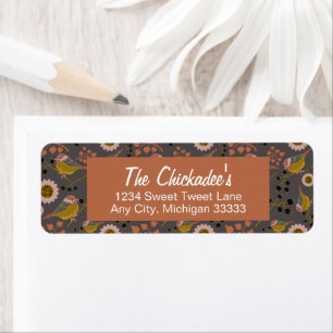 Motif rose or Chickadees