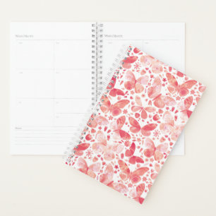 Motif rose papillon aquarelle